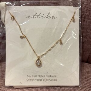 Ettika Gold Necklace with Crystal Drops
